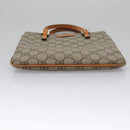 GUCCI GG Supreme Hand Bag PVC Leather Beige Silver 114600 Auth ep7666-5