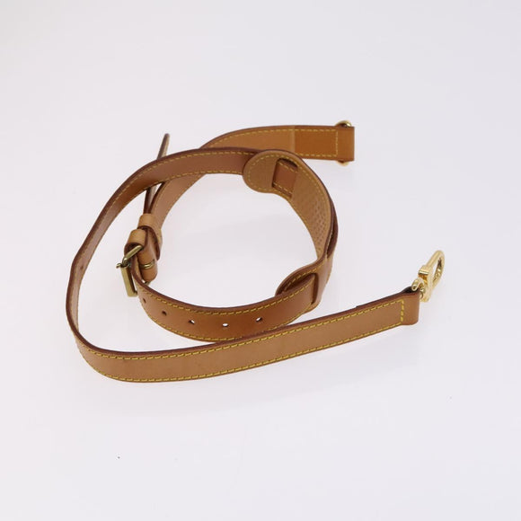 LOUIS VUITTON Shoulder Strap Leather 2Set Beige LV Auth ep7683