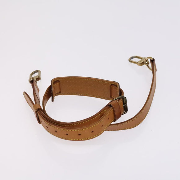 LOUIS VUITTON Shoulder Strap Leather 2Set Beige LV Auth ep7683
