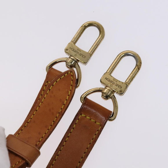 LOUIS VUITTON Shoulder Strap Leather 2Set Beige LV Auth ep7683