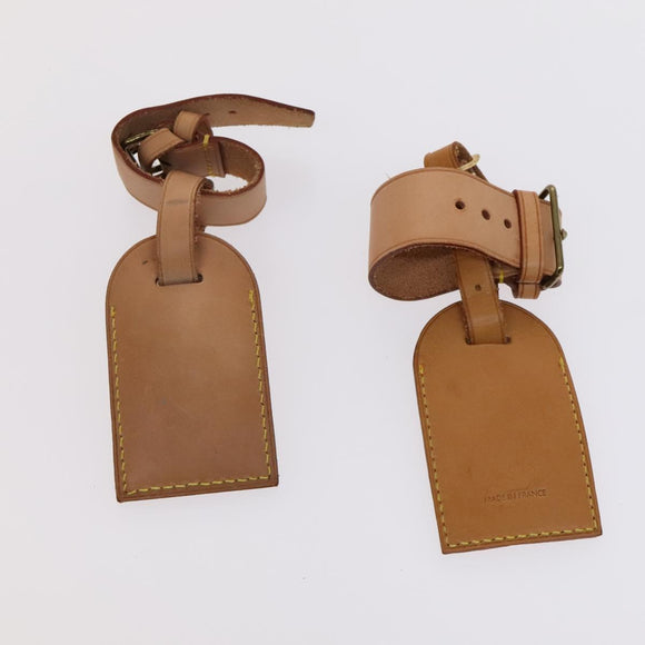 LOUIS VUITTON Name Tag Powanie Epi Shoulder Strap Leather 4 Set Beige Auth ep7688