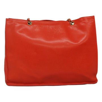 CHANEL Chain Tote Bag Caviar Skin Orange Gold CC Auth ep7741 - 0