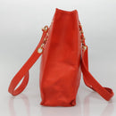 CHANEL Chain Tote Bag Caviar Skin Orange Gold CC Auth ep7741-3