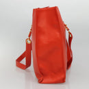 CHANEL Chain Tote Bag Caviar Skin Orange Gold CC Auth ep7741-4