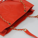 CHANEL Chain Tote Bag Caviar Skin Orange Gold CC Auth ep7741-6