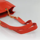 CHANEL Chain Tote Bag Caviar Skin Orange Gold CC Auth ep7741-7