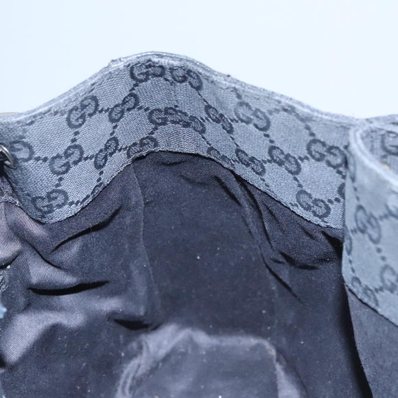 GUCCI GG Canvas Hand Bag Black 113024 Auth ep7743