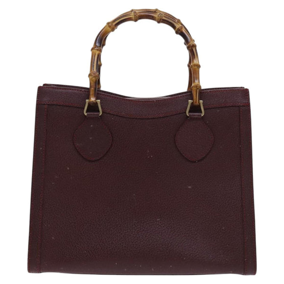 GUCCI Bamboo Hand Bag Leather Brown Gold 002 2853 0260 0 Auth ep7747