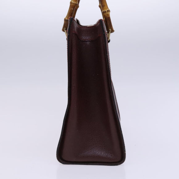 GUCCI Bamboo Hand Bag Leather Brown Gold 002 2853 0260 0 Auth ep7747