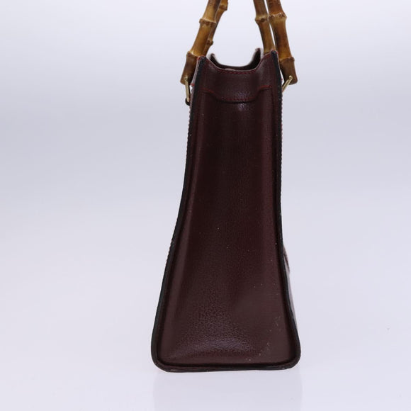 GUCCI Bamboo Hand Bag Leather Brown Gold 002 2853 0260 0 Auth ep7747
