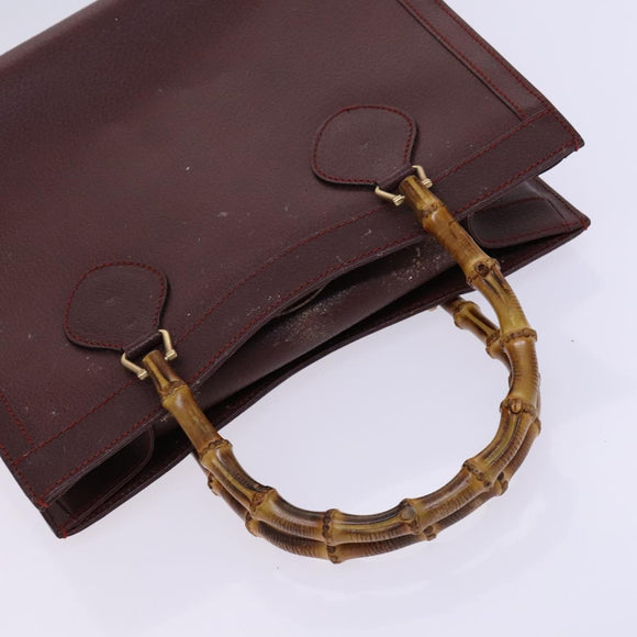 GUCCI Bamboo Hand Bag Leather Brown Gold 002 2853 0260 0 Auth ep7747