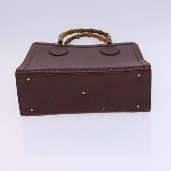 GUCCI Bamboo Hand Bag Leather Brown Gold 002 2853 0260 0 Auth ep7747