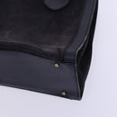 GUCCI Bamboo Hand Bag Suede Leather Navy Gold Auth ep7759-12