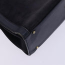 GUCCI Bamboo Hand Bag Suede Leather Navy Gold Auth ep7759-13