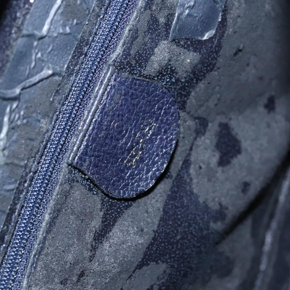 GUCCI Bamboo Hand Bag Suede Leather Navy Gold Auth ep7759