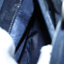 GUCCI Bamboo Hand Bag Suede Leather Navy Gold Auth ep7759-18