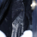 GUCCI Bamboo Hand Bag Suede Leather Navy Gold Auth ep7759-20