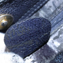 GUCCI Bamboo Hand Bag Suede Leather Navy Gold Auth ep7759-21