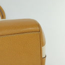 PRADA 2way Hand Bag Canvas Leather Beige Silver Auth ep7760-14