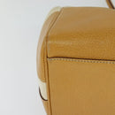 PRADA 2way Hand Bag Canvas Leather Beige Silver Auth ep7760-15