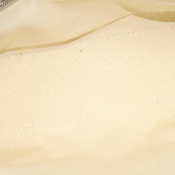 PRADA 2way Hand Bag Canvas Leather Beige Silver Auth ep7760