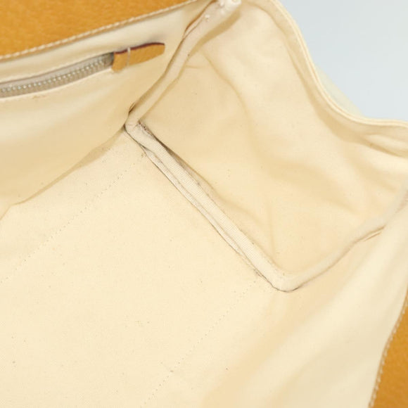 PRADA 2way Hand Bag Canvas Leather Beige Silver Auth ep7760