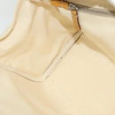 PRADA 2way Hand Bag Canvas Leather Beige Silver Auth ep7760-19