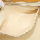 PRADA 2way Hand Bag Canvas Leather Beige Silver Auth ep7760-20