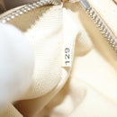 PRADA 2way Hand Bag Canvas Leather Beige Silver Auth ep7760-12