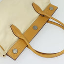 PRADA 2way Hand Bag Canvas Leather Beige Silver Auth ep7760-6