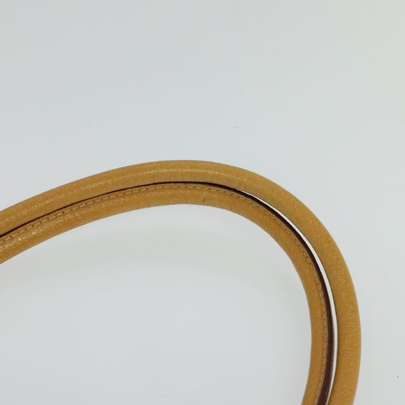 PRADA 2way Hand Bag Canvas Leather Beige Silver Auth ep7760