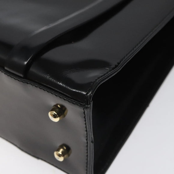 GUCCI Shoulder Bag Patent leather Black Gold 001 1781 1735 Auth ep7767