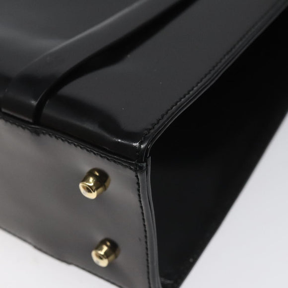 GUCCI Shoulder Bag Patent leather Black Gold 001 1781 1735 Auth ep7767