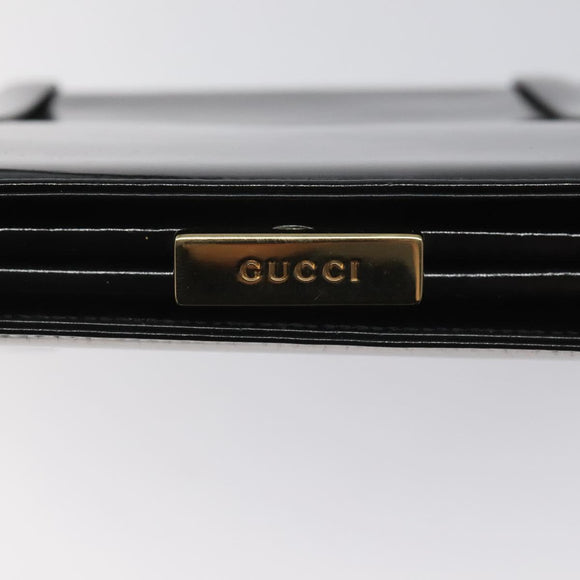 GUCCI Shoulder Bag Patent leather Black Gold 001 1781 1735 Auth ep7767