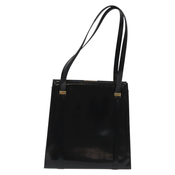 GUCCI Shoulder Bag Patent leather Black Gold 001 1781 1735 Auth ep7767