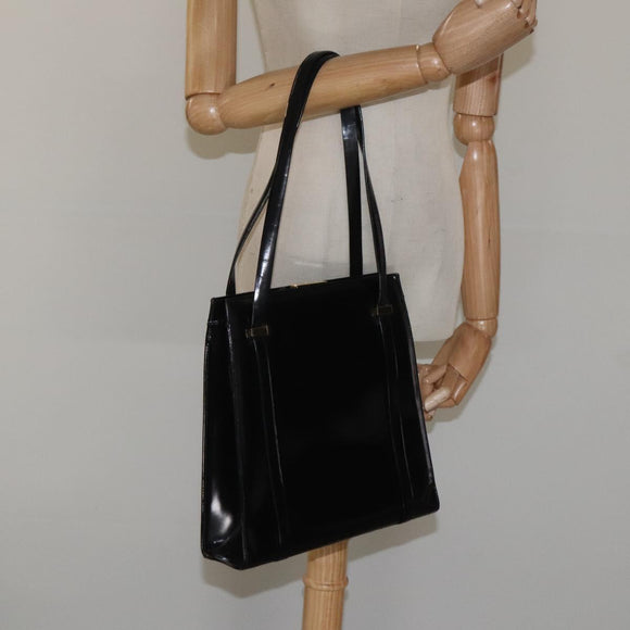 GUCCI Shoulder Bag Patent leather Black Gold 001 1781 1735 Auth ep7767