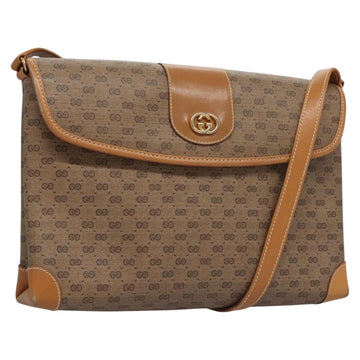 GUCCI Micro GG Supreme Shoulder Bag PVC Beige Gold 001 14 5364 Auth ep7769