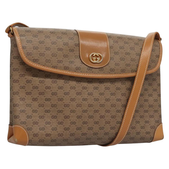 GUCCI Micro GG Supreme Shoulder Bag PVC Beige Gold 001 14 5364 Auth ep7769