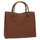 GUCCI Bamboo Hand Bag Leather Brown Gold 002 0260 Auth ep7779-1