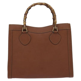 GUCCI Bamboo Hand Bag Leather Brown Gold 002 0260 Auth ep7779 - 0