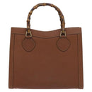 GUCCI Bamboo Hand Bag Leather Brown Gold 002 0260 Auth ep7779-3