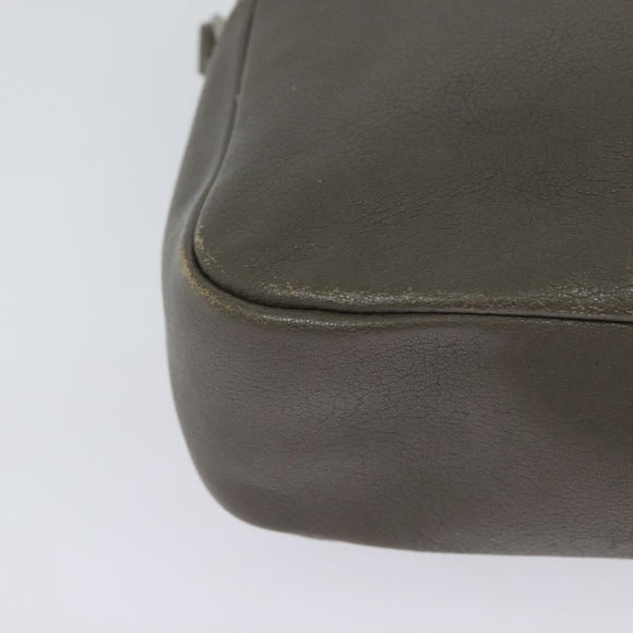 SAINT LAURENT Shoulder Camera Bag Leather Gray Silver Auth ep7783