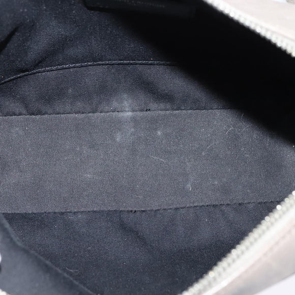 SAINT LAURENT Shoulder Camera Bag Leather Gray Silver Auth ep7783
