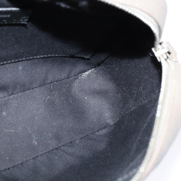 SAINT LAURENT Shoulder Camera Bag Leather Gray Silver Auth ep7783
