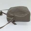SAINT LAURENT Shoulder Camera Bag Leather Gray Silver Auth ep7783-4