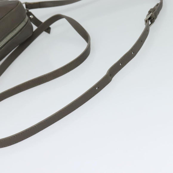 SAINT LAURENT Shoulder Camera Bag Leather Gray Silver Auth ep7783