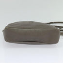 SAINT LAURENT Shoulder Camera Bag Leather Gray Silver Auth ep7783-9