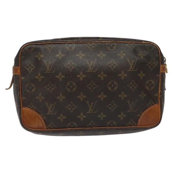 LOUIS VUITTON Monogram Compiegne 28 Clutch Bag M51845 LV Auth ep7785
