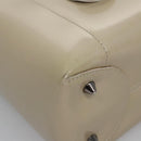 Christian Dior Maris Pearl Bag Patent leather 2way Beige MA-0949 Auth ep7794-15