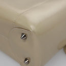 Christian Dior Maris Pearl Bag Patent leather 2way Beige MA-0949 Auth ep7794-17